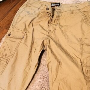 Mens Khaki Iron Corp Cargo Shorts